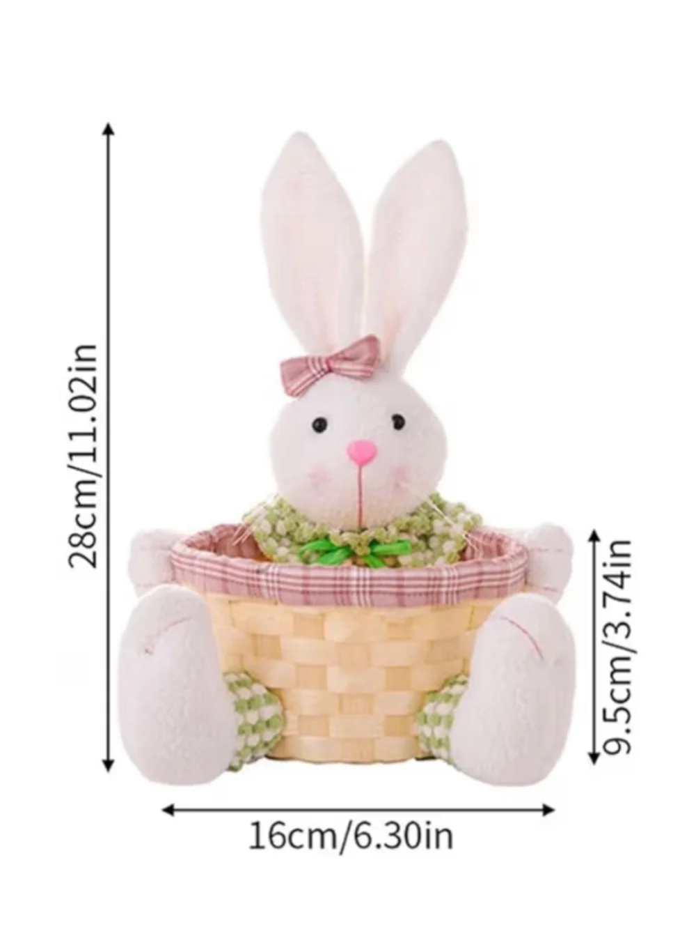 NEW Easter Bunny Decor Candy Basket Handwoven Easter Bunny Candy Dishes